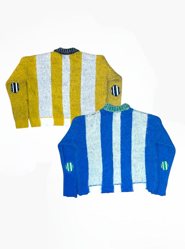 Mohair Rugby Sweater Set — Blue & Yellow
